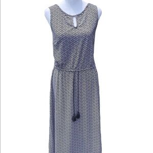 IZOD midi pull over dress cotton peephole on top adjustable tie on waist size md